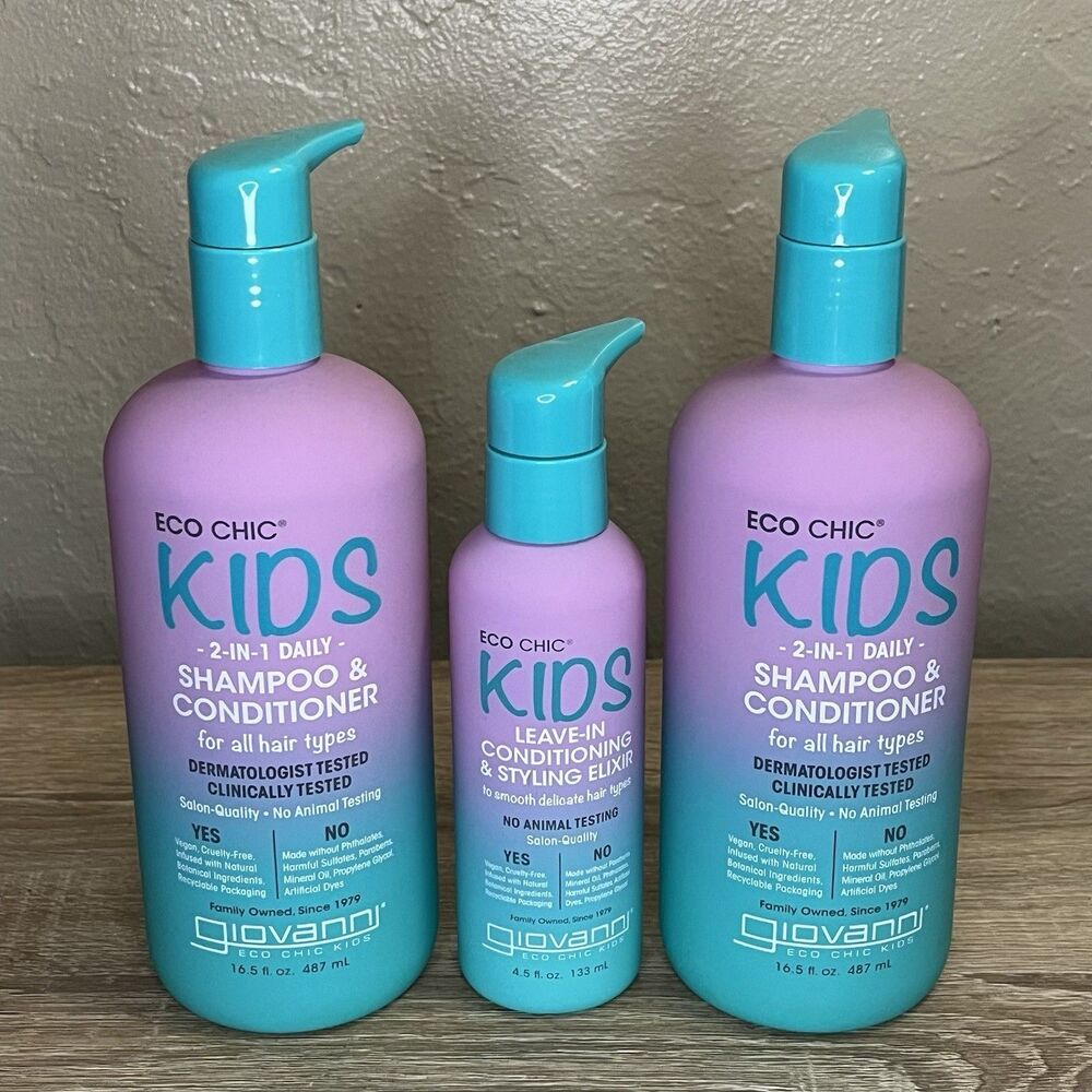 Eco Chic® Kids 2-In-1 Daily Shampoo  Conditioner Leave In Conditioner Styling